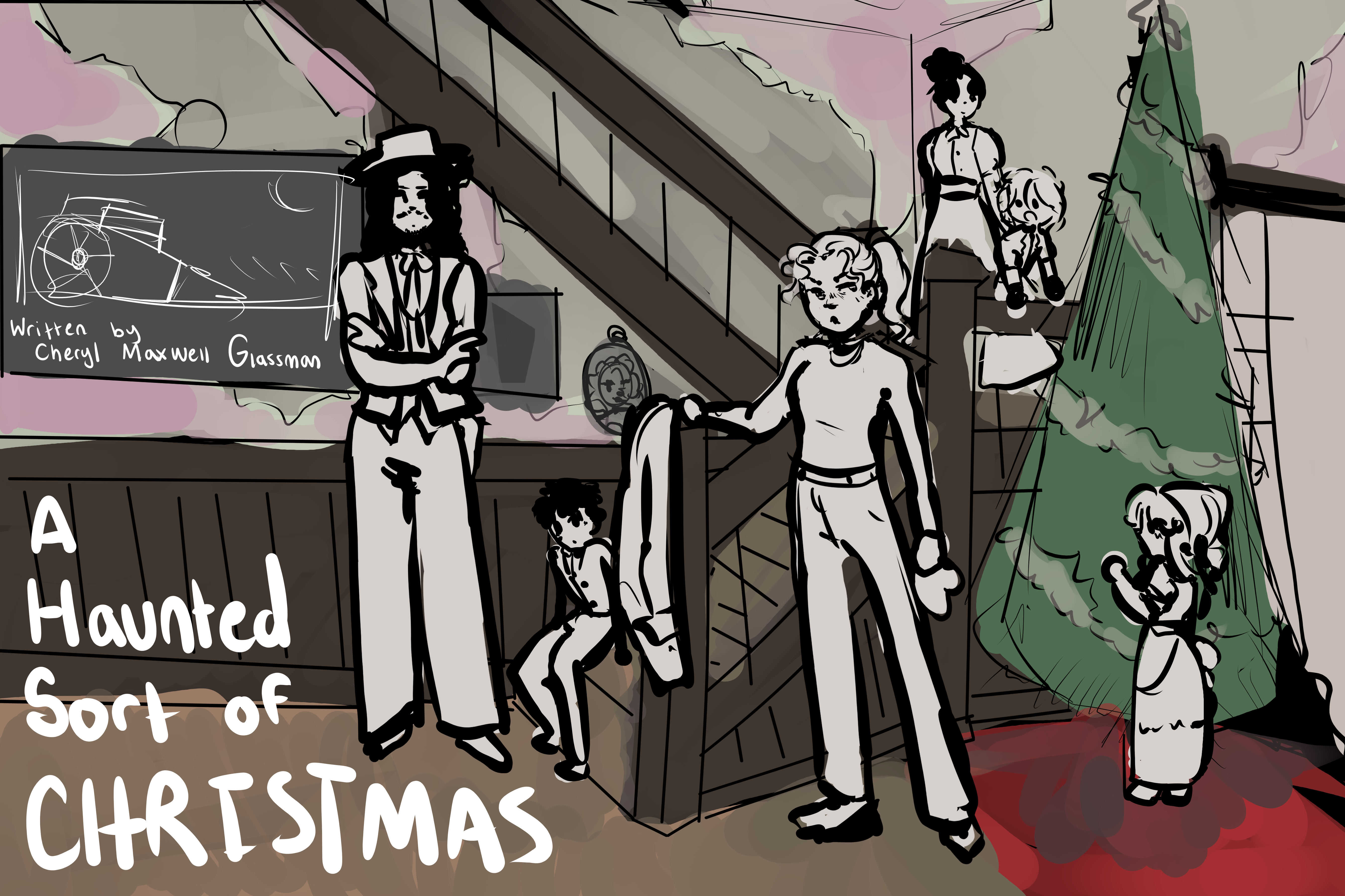 Title Card for the play a haunted sort of christmas